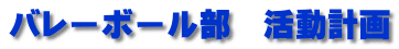 バレーボール部　活動計画